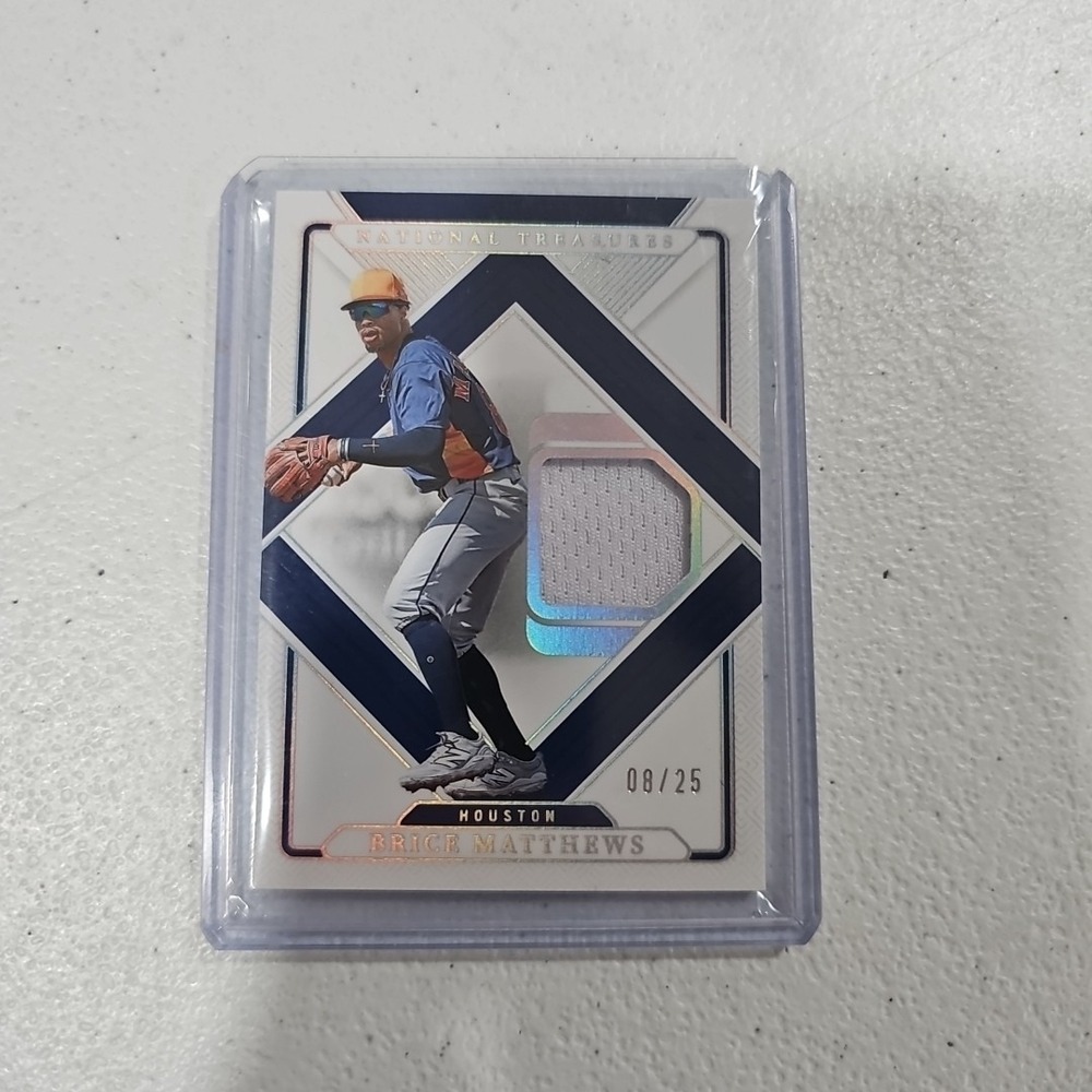 2025 Panini National Treas Brice Matthews Treas Threads Blue/Silver #TT-BM 8/25